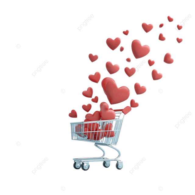 迷人的3D购物车，柔和的柔和蓝色背景