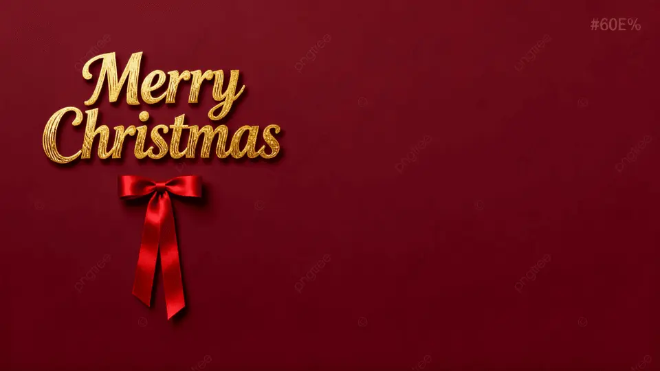 圣诞节红色merry christmas丝带背景