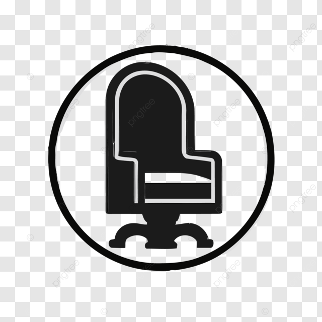 圆形矢量中的办公椅符号