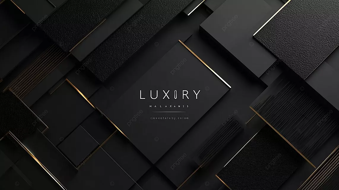 豪华黑色几何设计与文字