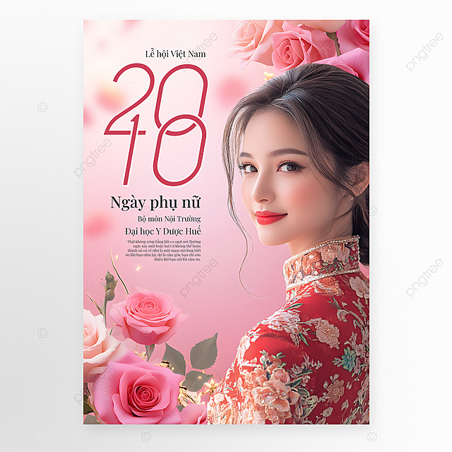 花卉花瓣越南女人形象女人节节日祝福海报