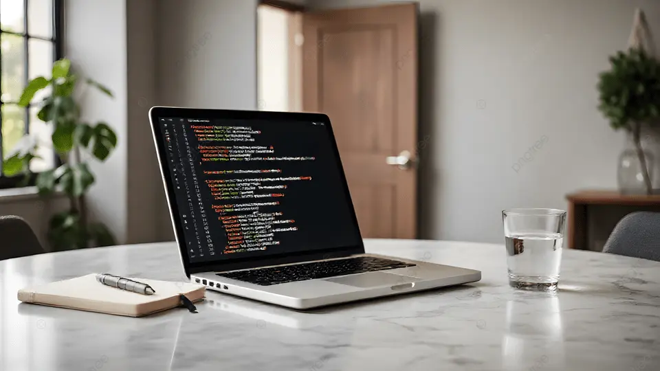 白色笔记本电脑桌面