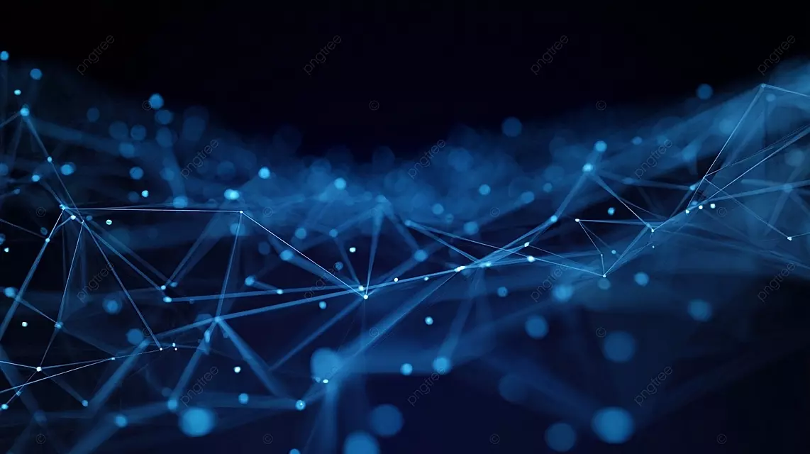 蓝色背景几何图案线条圆点科技未来主义视觉效果