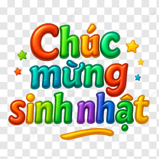 越南生日快乐五彩缤纷字体