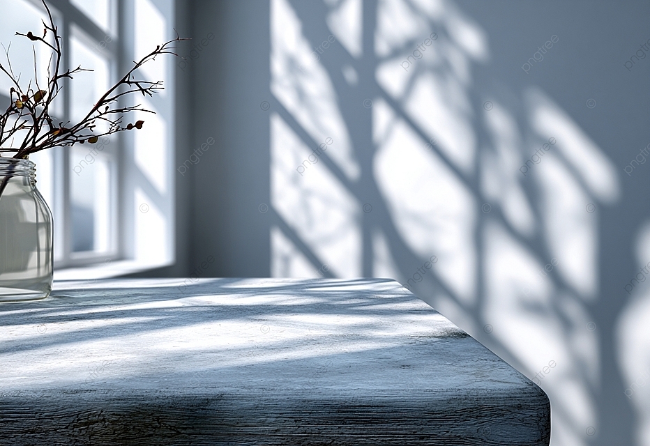 桌面上的光和阴影相互作用