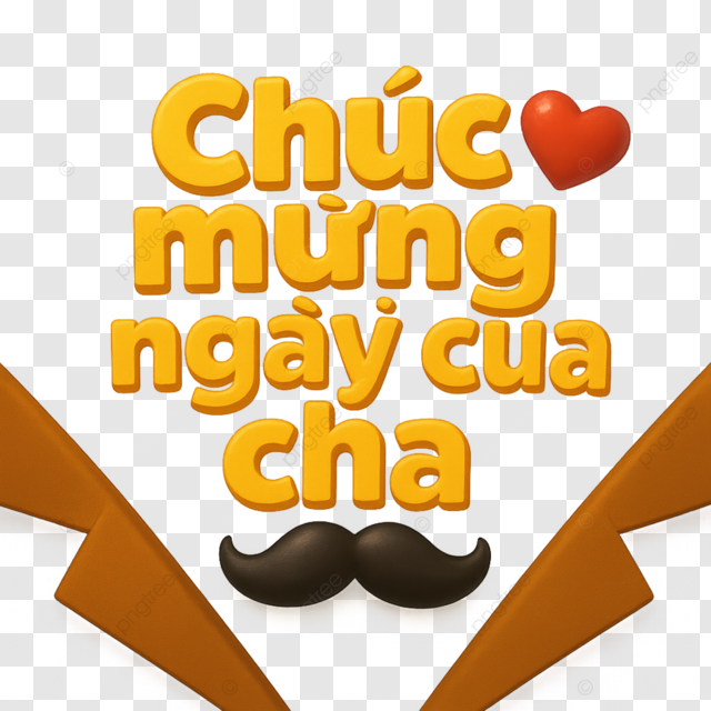 越南父亲节快乐红棕配色胡子祝福语海报