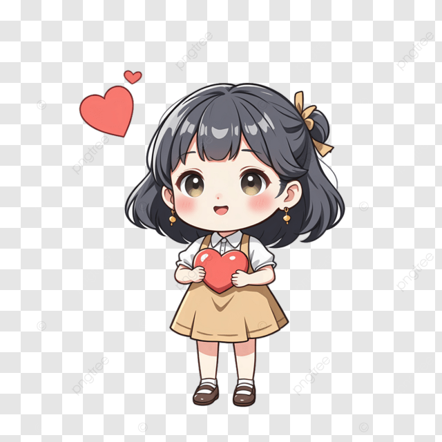 可爱的女孩心形