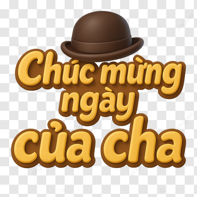 越南父亲节快乐棕色帽须配越南语祝福语海报