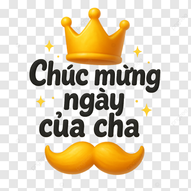 越南父亲节快乐金色皇冠胡须祝福海报