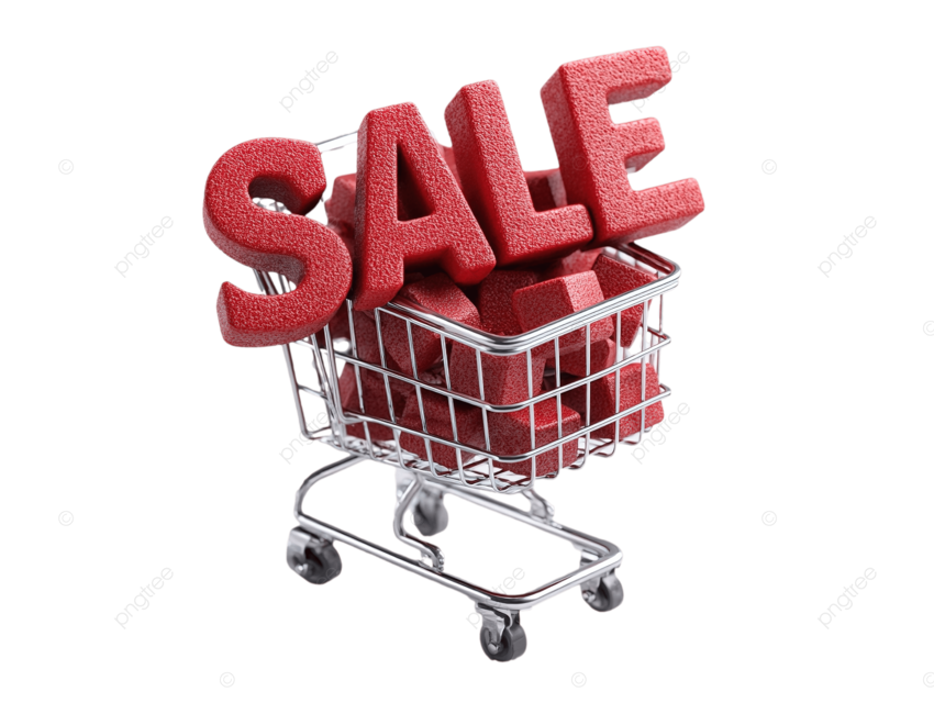 3D销售文字和购物车设计