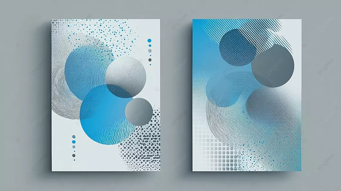 简单设计的手册盖，带有浅蓝色渐变上的现代几何元素