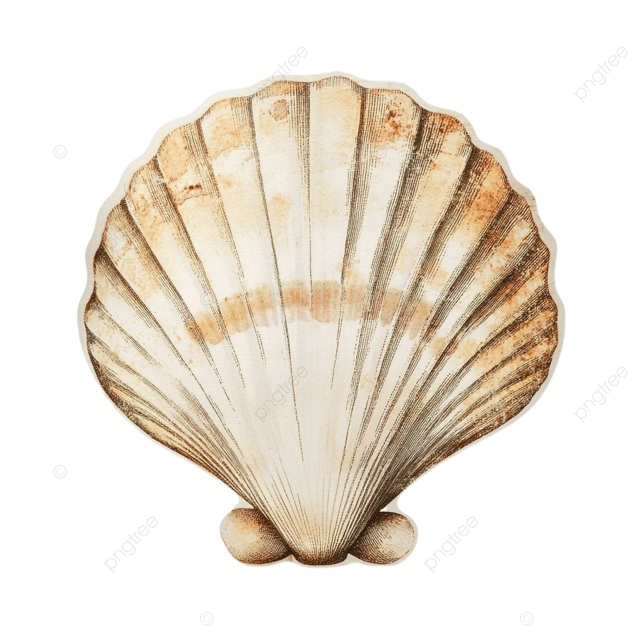 png 复古贝壳物体贴纸插图
