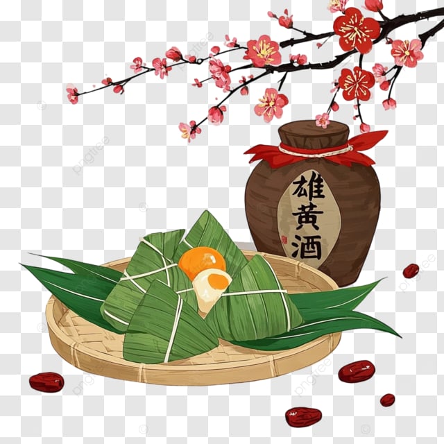 端午节蛋黄粽子和雄黄酒的搭配