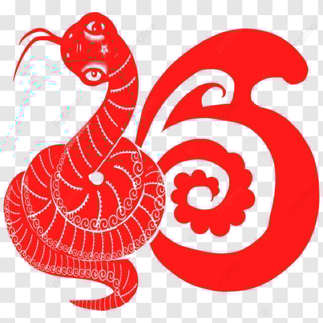 春节十二生肖剪纸红色传统节日福字蛇年大吉