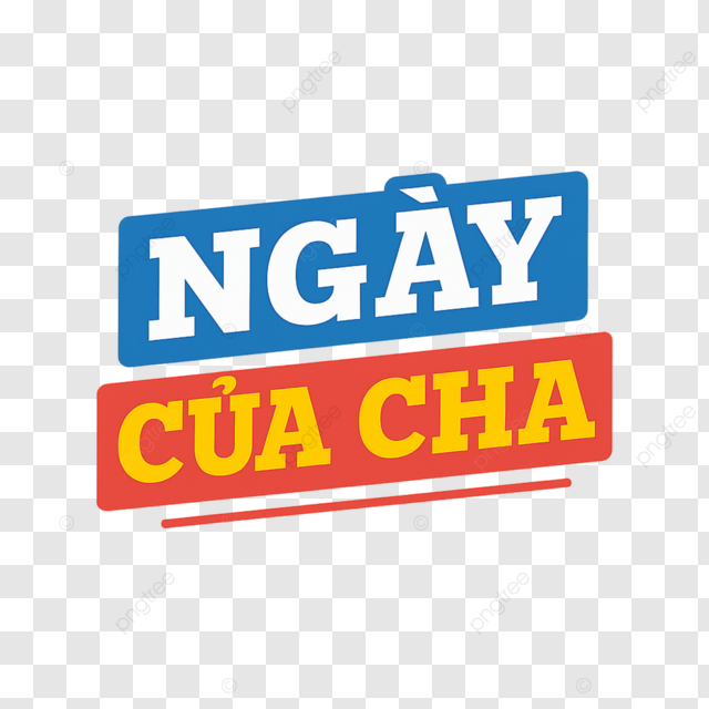 越南父亲节快乐红蓝配色越南语祝福语海报