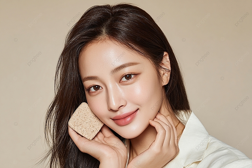 韩国护肤美容促销突出了自然优雅