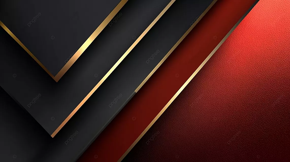 现代抽象设计黑色红金几何形状三维豪华效果