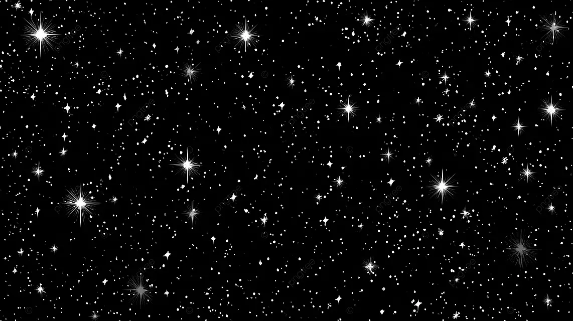 星空夜空，黑色闪烁的白色星星