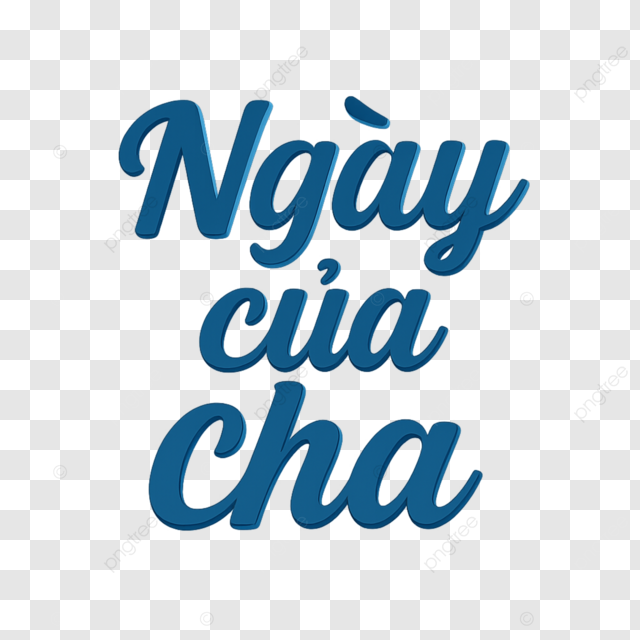 越南父亲节快乐蓝色手写祝福海报