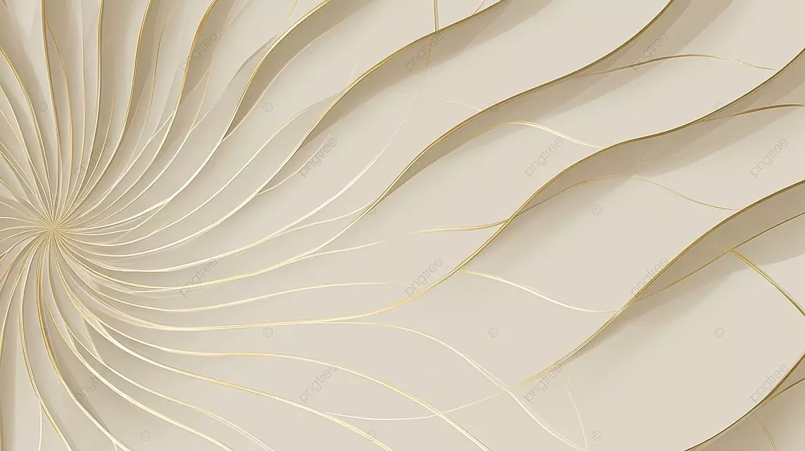极简主义的几何图案，带有金色曲线在米色背景上