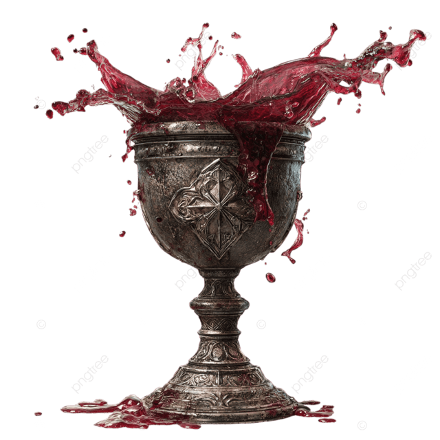 旧圣杯剪贴画皮克斯风格与红酒