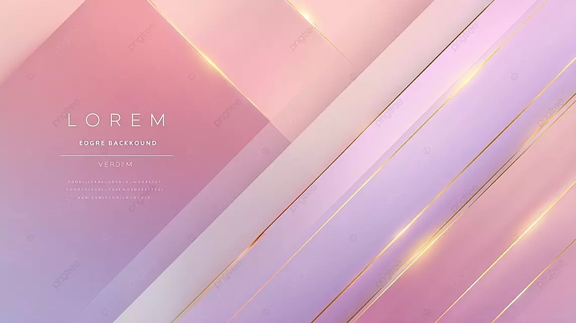 极简主义的抽象背景和柔软的粉红色紫色梯度对角线几何段和优雅的金线条