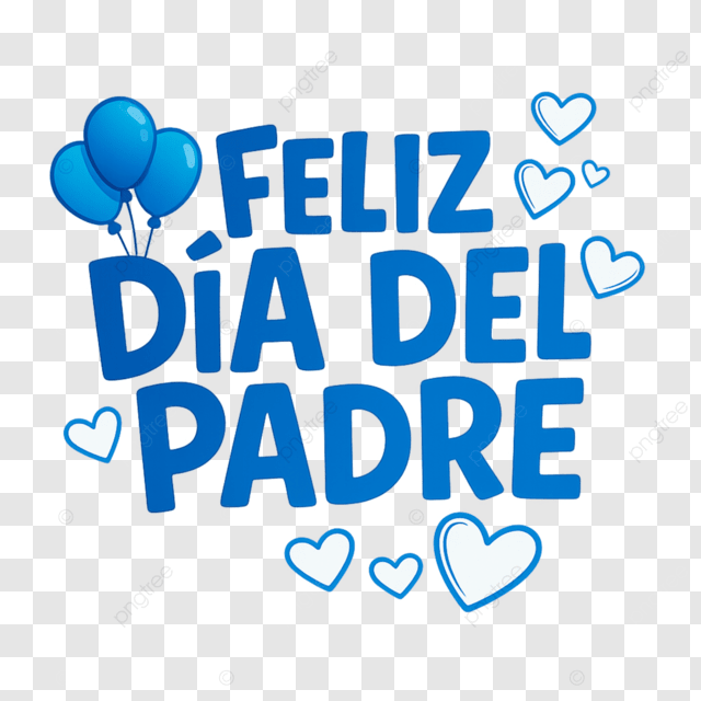 西班牙父亲节快乐蓝色卡通爱心气球