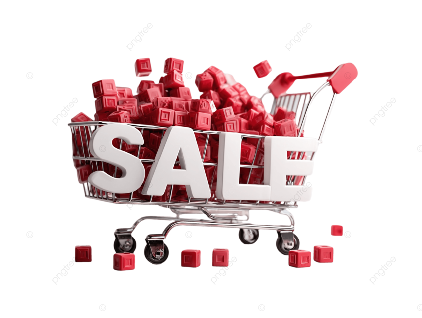 购物车销售的 3d 设计