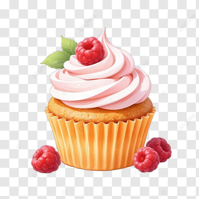 杯子蛋糕覆盆子奶油霜