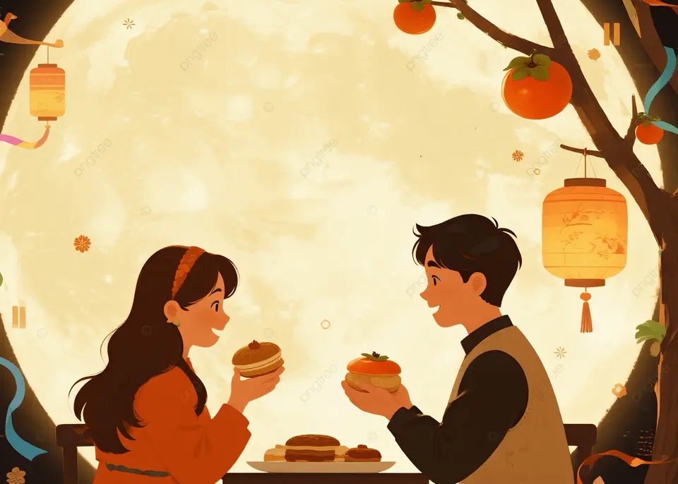 满月秋夕月亮背景