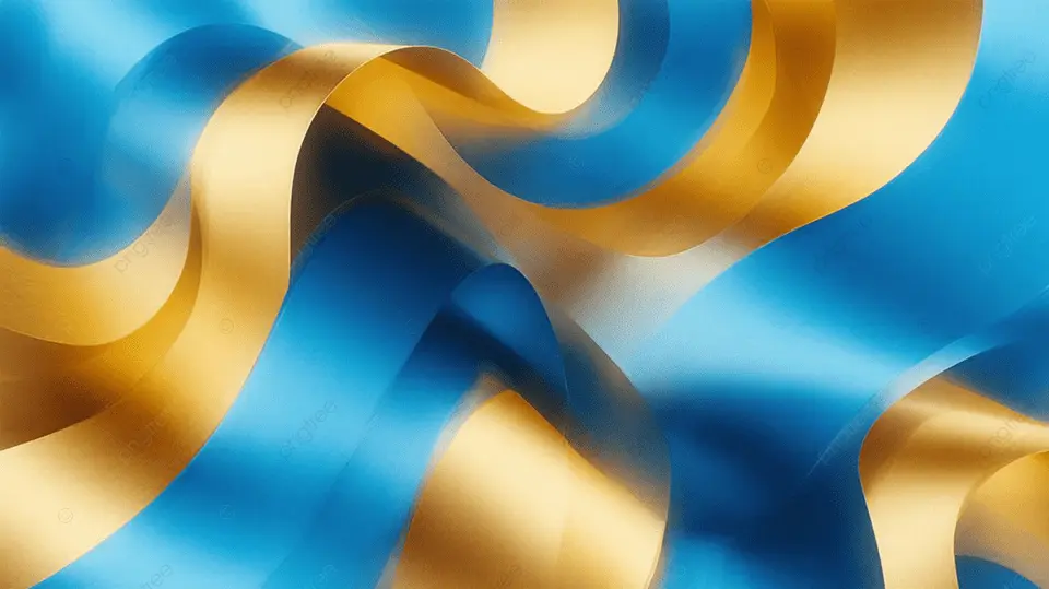 金色波浪与蓝色