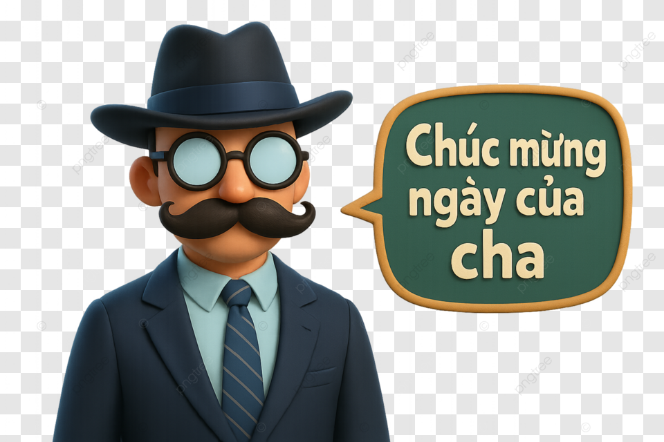 越南父亲节快乐西装绅士配越南语祝福语海报