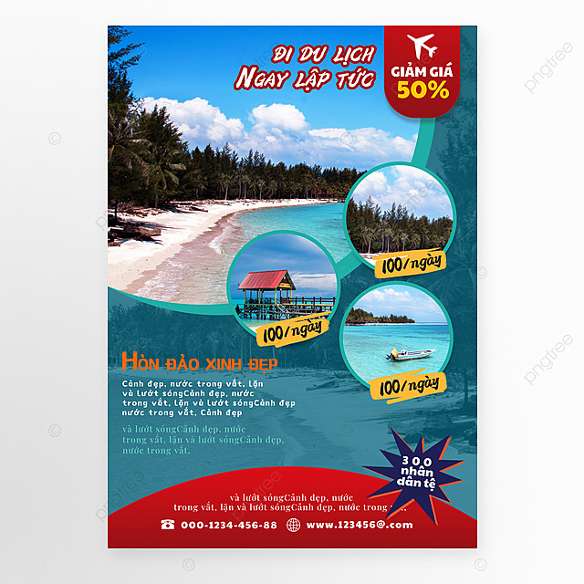 越南创意彩色旅行宣传单模板