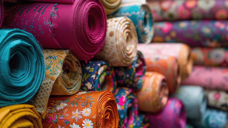 卷色彩鲜艳的面料和布料店