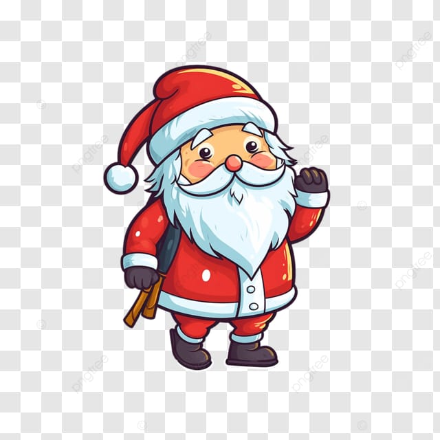 可爱q版的打招呼的圣诞老人
