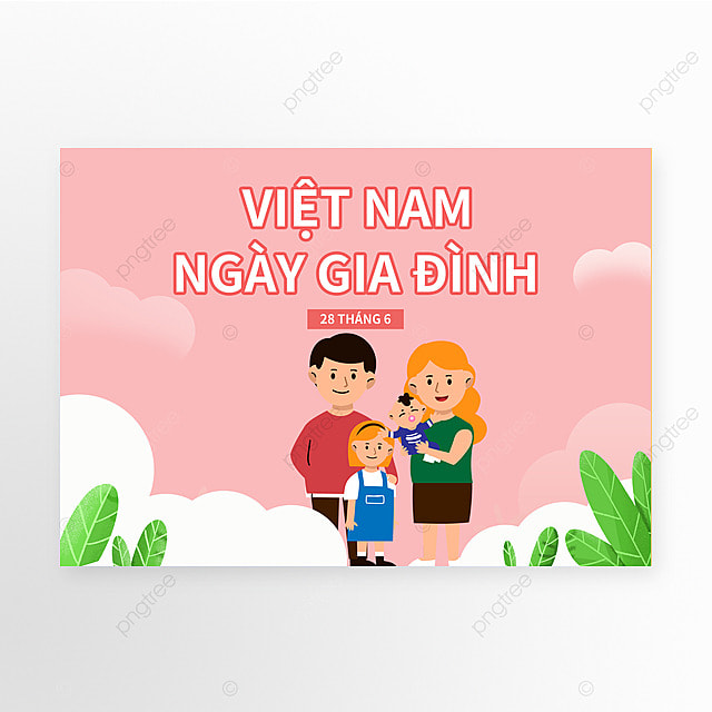 越南家庭日粉色海报