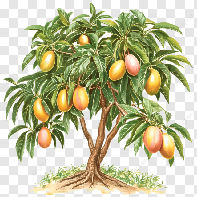 一棵结满果实的芒果树