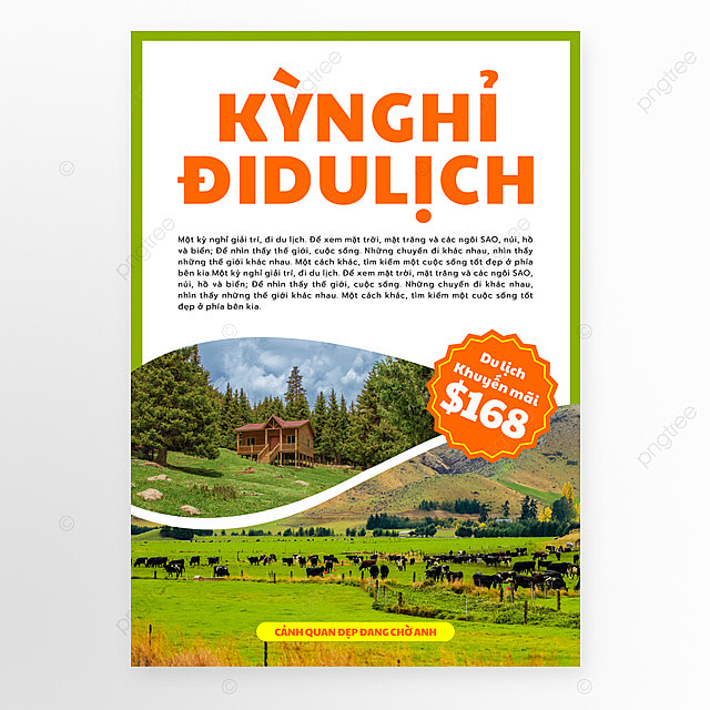 越南旅游宣传传单美丽乡村风景旅行传单模版