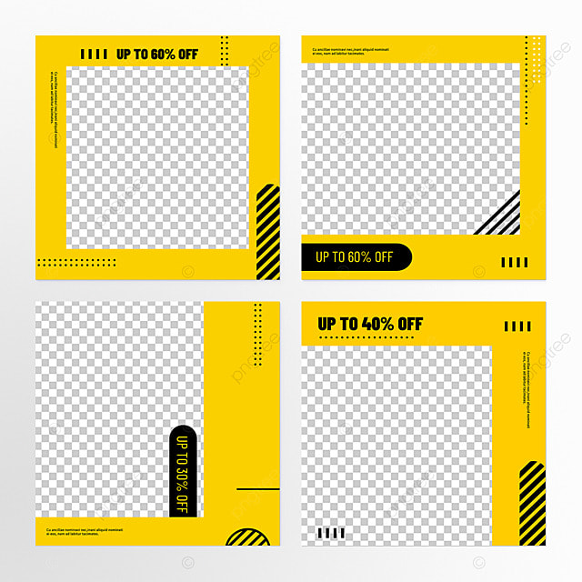 极简黄色几何促销社交媒体组图