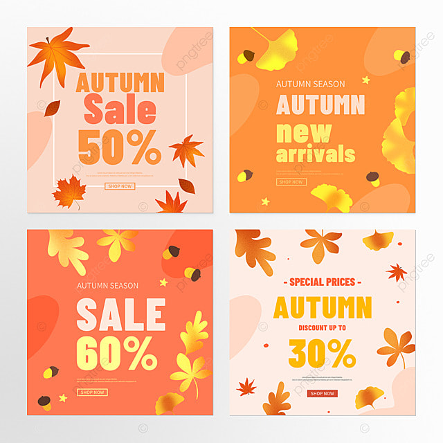 树叶植物秋季促销社交媒体组图