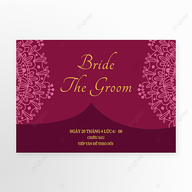 紫色创意花朵越南婚礼幸福邀请函