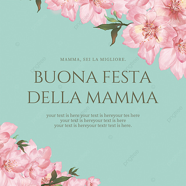 意大利语母亲节快乐现代时尚社交媒体模板