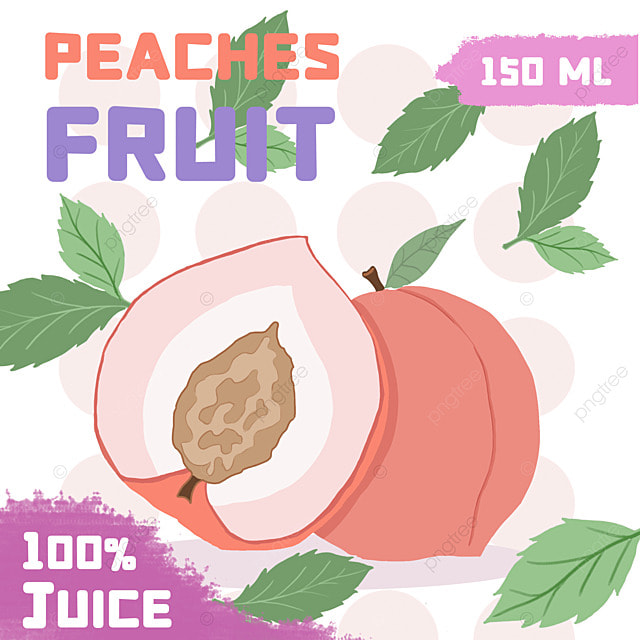 水蜜桃水果果汁标签模板