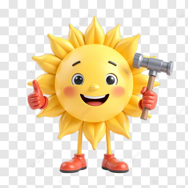 太阳表情包举锤子