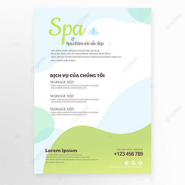 越南语spa美容简约色块传单