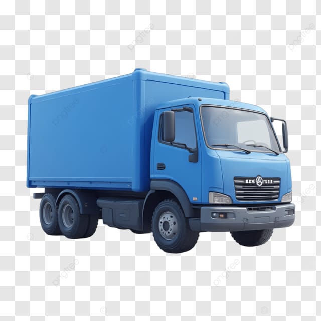 一辆蓝色的小型货车