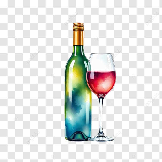 一瓶葡萄酒与一杯红酒