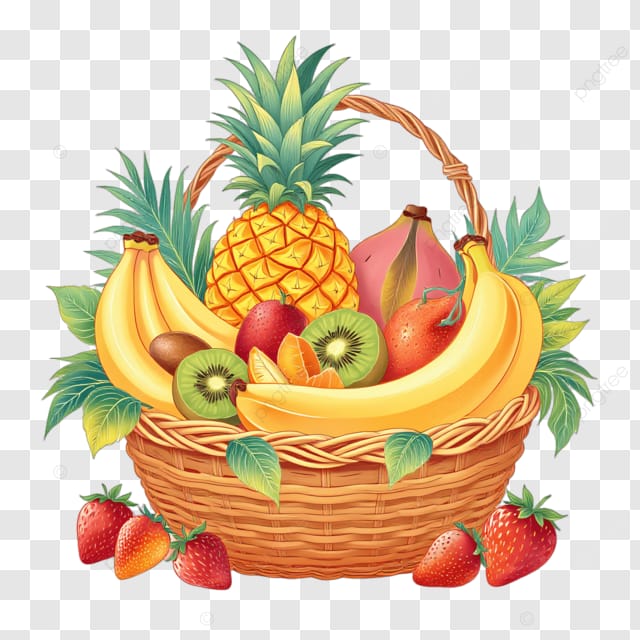 篮子里装满了各种新鲜水果