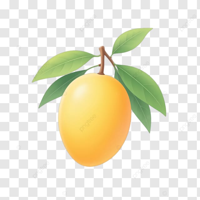 芒果树枝上挂着黄色的水果