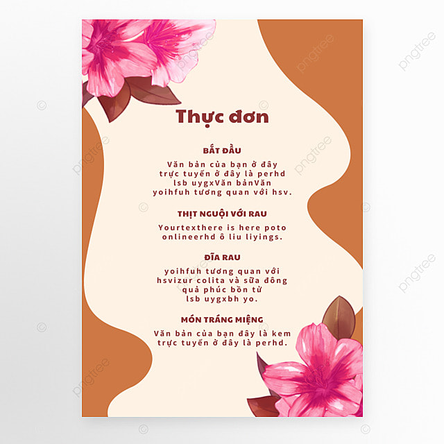 时尚创意花卉越南婚礼菜单